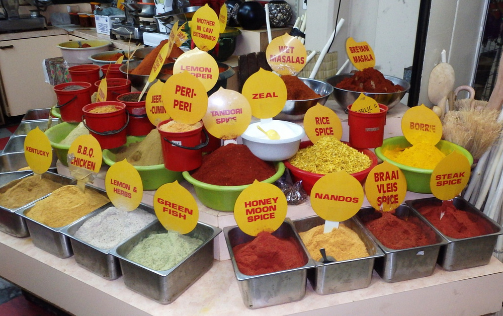 Labeled Spices at the Indian Market.